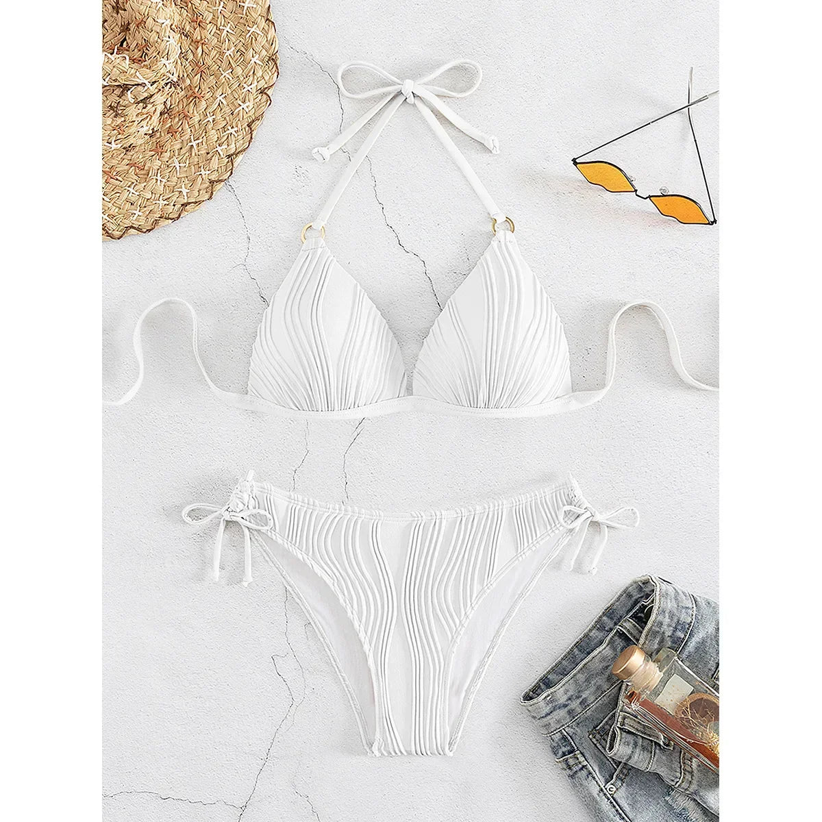 Push Up Bikini Set - White / S